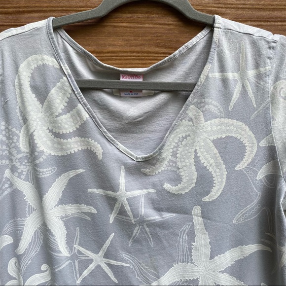 iCANTOO Gray V-neck Starfish T-Shirt Dress - Picture 4 of 10